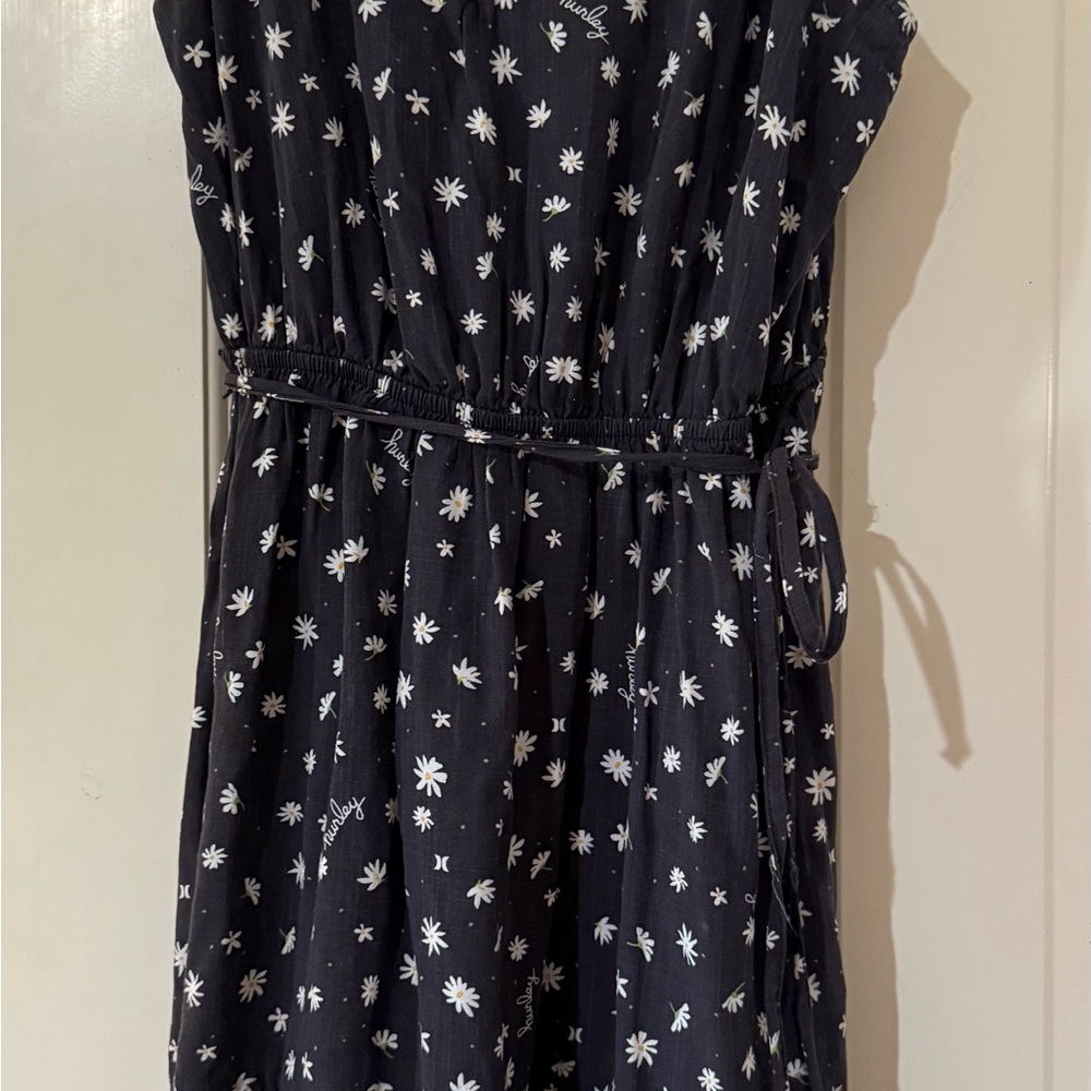 Hurley Black and White Floral Kids Dress